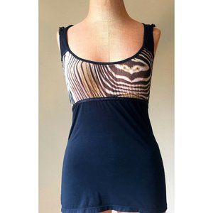 Just Cavalli Women's Tank Top Blouse Black Gold Animal Print Sz M 100% Authentic